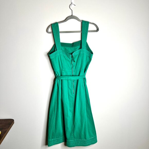 Maeve Anthropologie Elizabeth Midi Dress Button Side 60's Retro Style Sz 12 - Picture 7 of 7